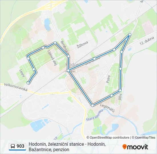 Автобус 903: карта маршрута