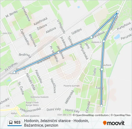 Автобус 903: карта маршрута