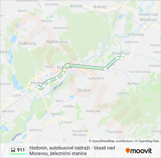 Автобус 911: карта маршрута