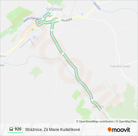 Автобус 920: карта маршрута