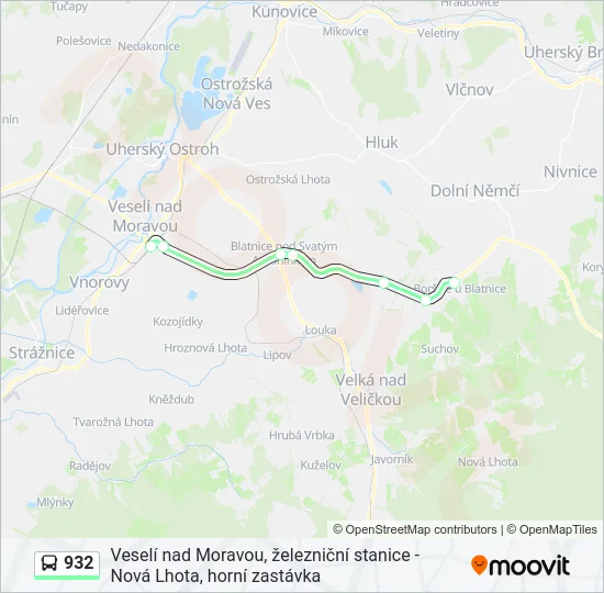 932 Bus Line Map