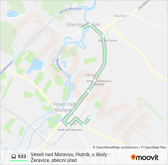 Автобус 933: карта маршрута