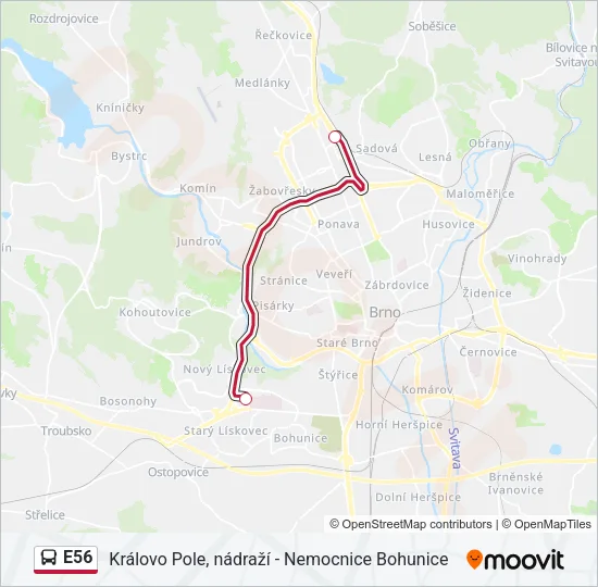 E56 Bus Line Map