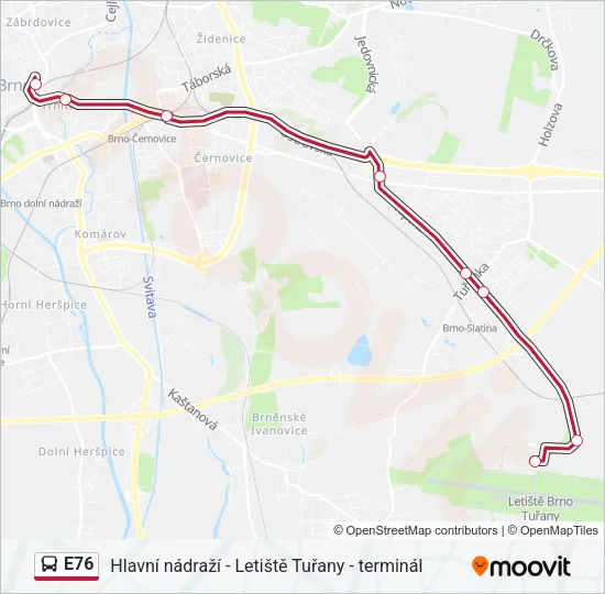 E76 Bus Line Map