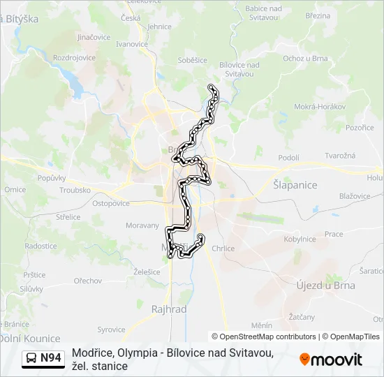 N94 Bus Line Map