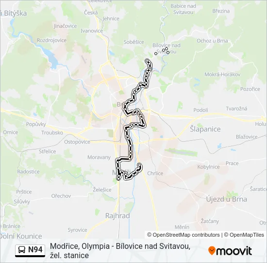 N94 Bus Line Map