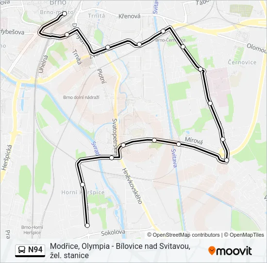 N94 Bus Line Map