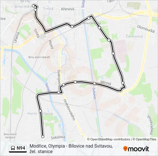 N94 Bus Line Map