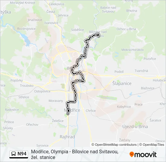 N94 Bus Line Map