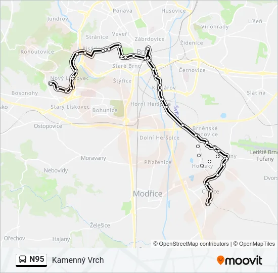 N95 Bus Line Map