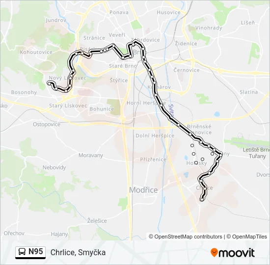 N95 Bus Line Map