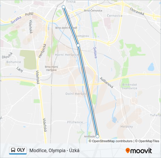 Автобус OLY: карта маршрута