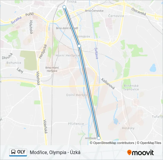 Автобус OLY: карта маршрута