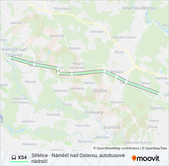 XS4 Bus Line Map