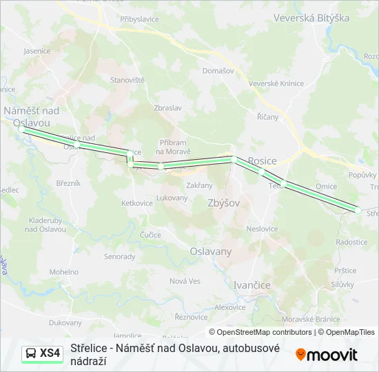 XS4 Bus Line Map