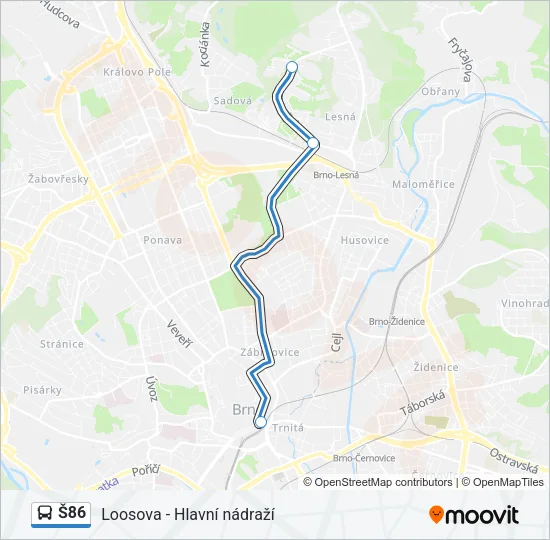 Š86 Bus Line Map
