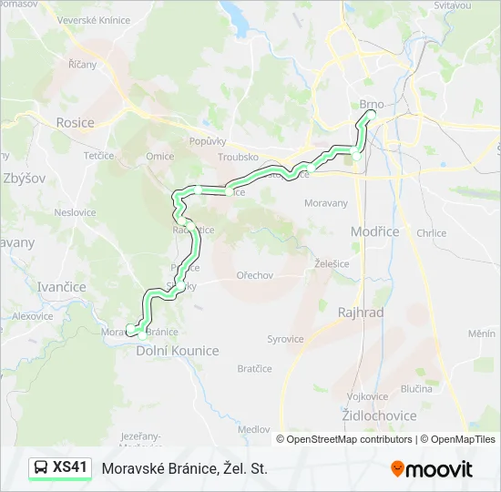 XS41 Bus Line Map