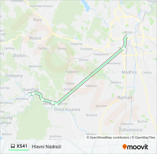XS41 Bus Line Map