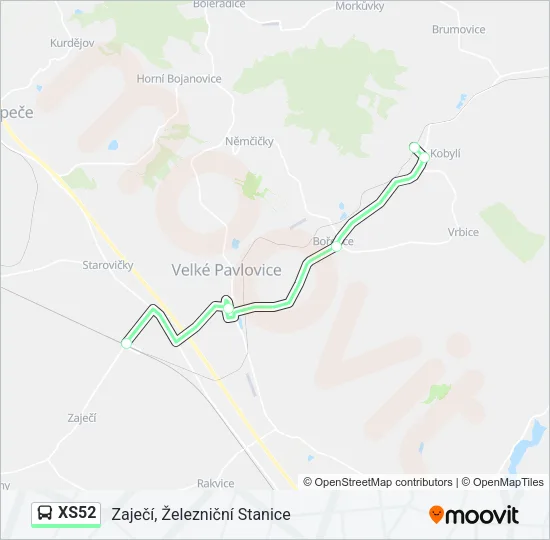 XS52 Bus Line Map