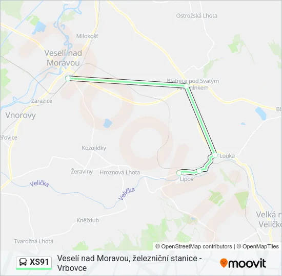 XS91 Bus Line Map