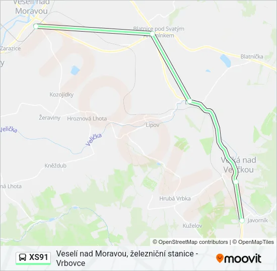 XS91 Bus Line Map