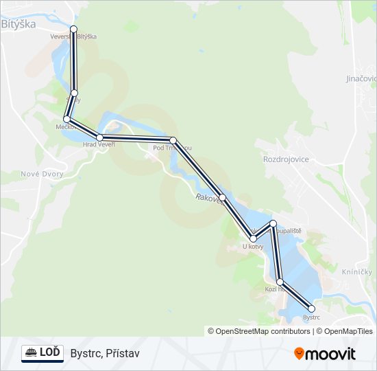 Паром LOĎ: карта маршрута