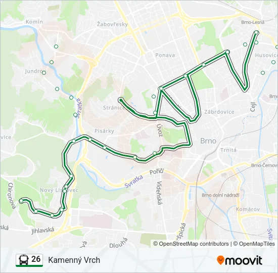 26 Trolleybus Line Map