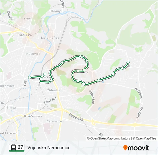 27 Trolleybus Line Map