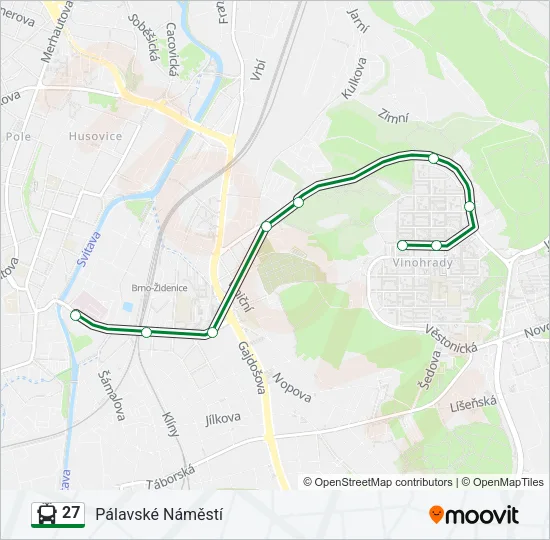 27 Trolleybus Line Map