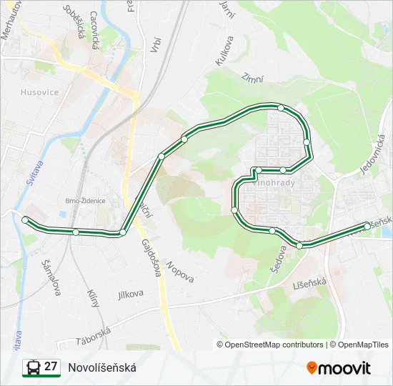 27 Trolleybus Line Map