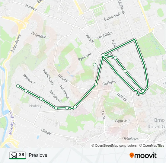 38 Trolleybus Line Map