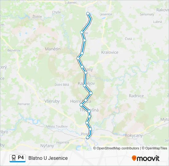 Поезд P4: карта маршрута