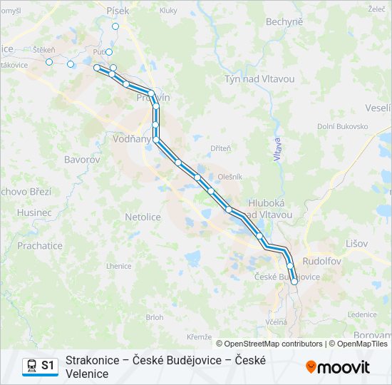 Поезд S1: карта маршрута