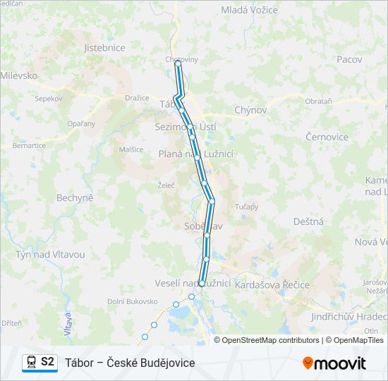 Поезд S2: карта маршрута