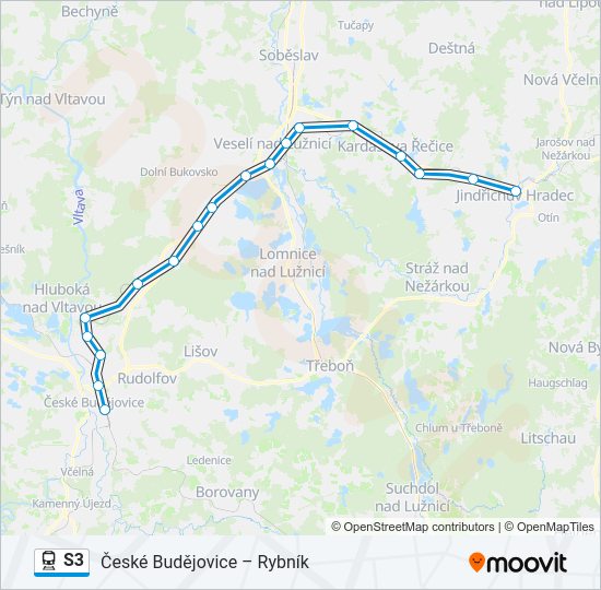 Поезд S3: карта маршрута