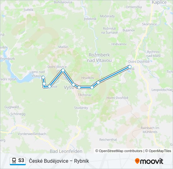 Поезд S3: карта маршрута