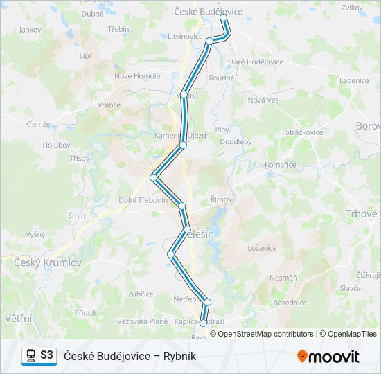 Поезд S3: карта маршрута