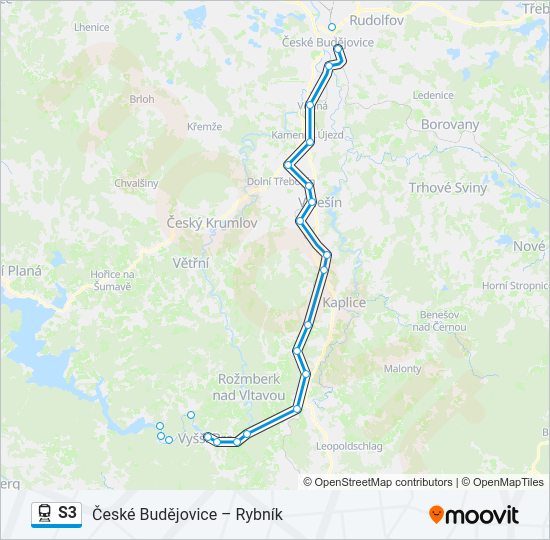 Поезд S3: карта маршрута
