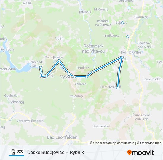 Поезд S3: карта маршрута