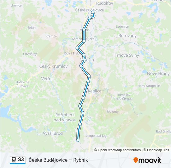 Поезд S3: карта маршрута