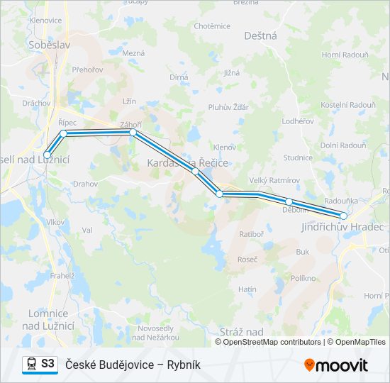 Поезд S3: карта маршрута
