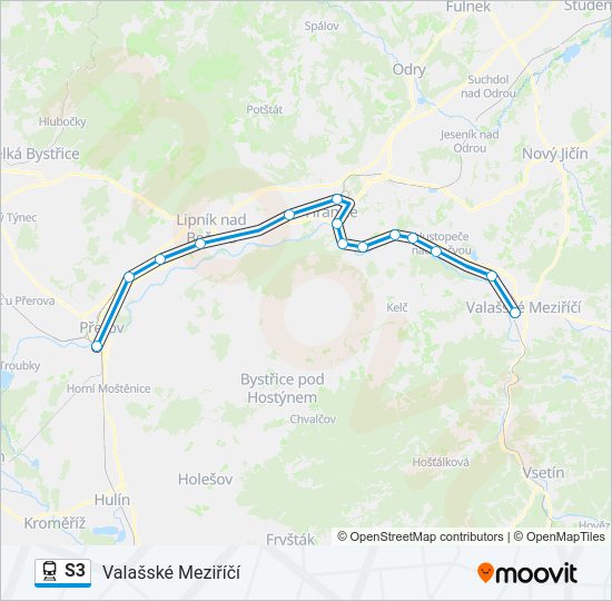Поезд S3: карта маршрута