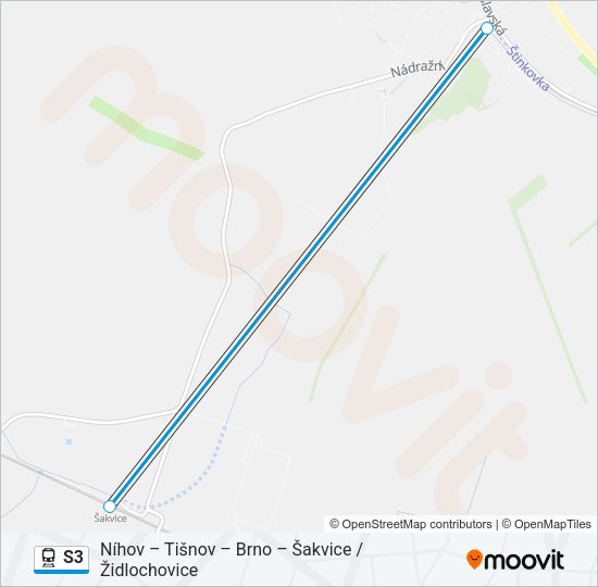 Поезд S3: карта маршрута