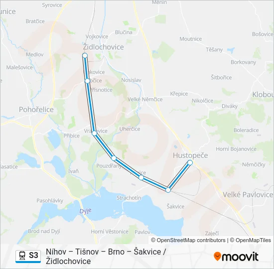Поезд S3: карта маршрута