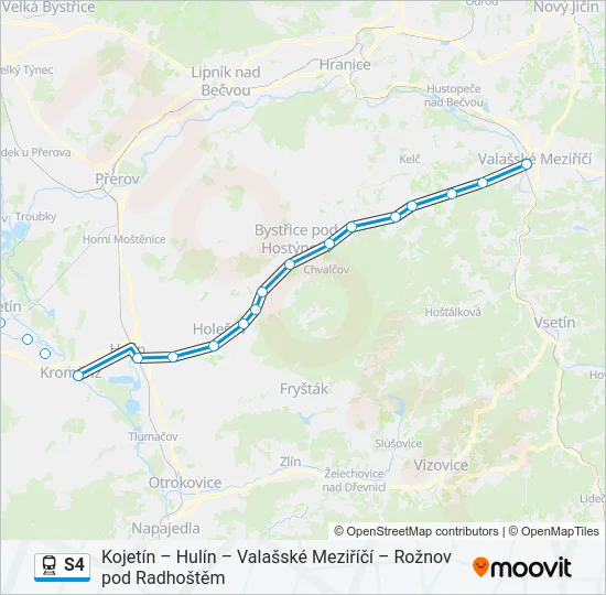 Поезд S4: карта маршрута