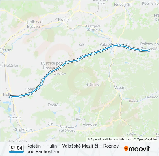 Поезд S4: карта маршрута