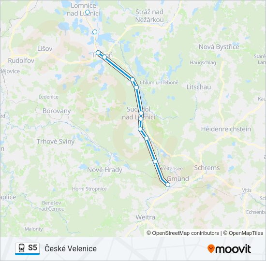 Поезд S5: карта маршрута