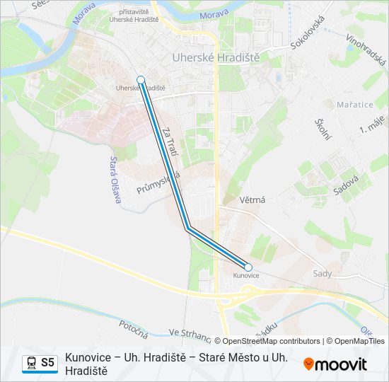 Поезд S5: карта маршрута