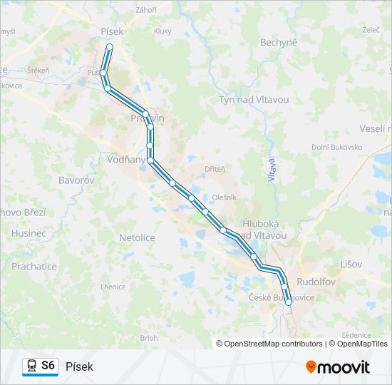 Поезд S6: карта маршрута