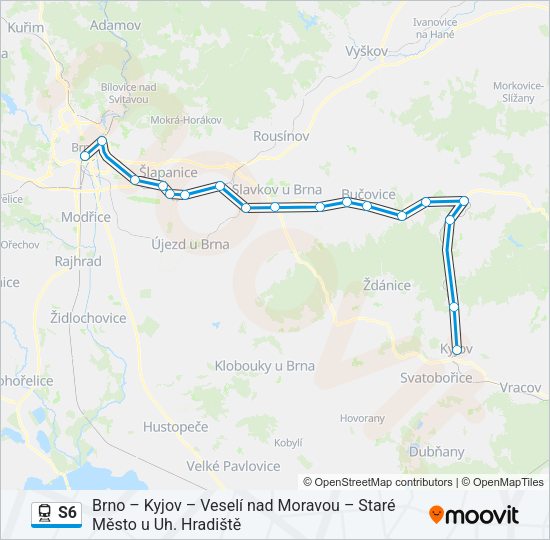Поезд S6: карта маршрута